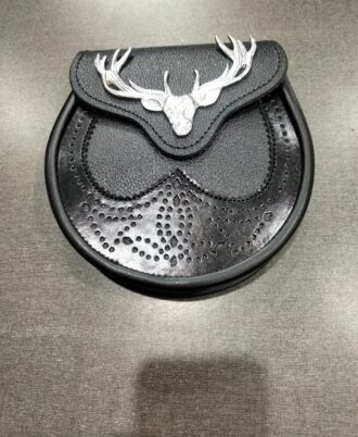 Stag Head Premium Leather Sporran